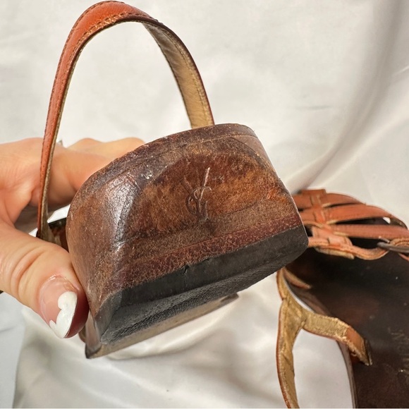 Yves Saint Laurent Leather Slingback Woven Vintage Sandals EU 37 US 6.5 - Picture 10 of 16